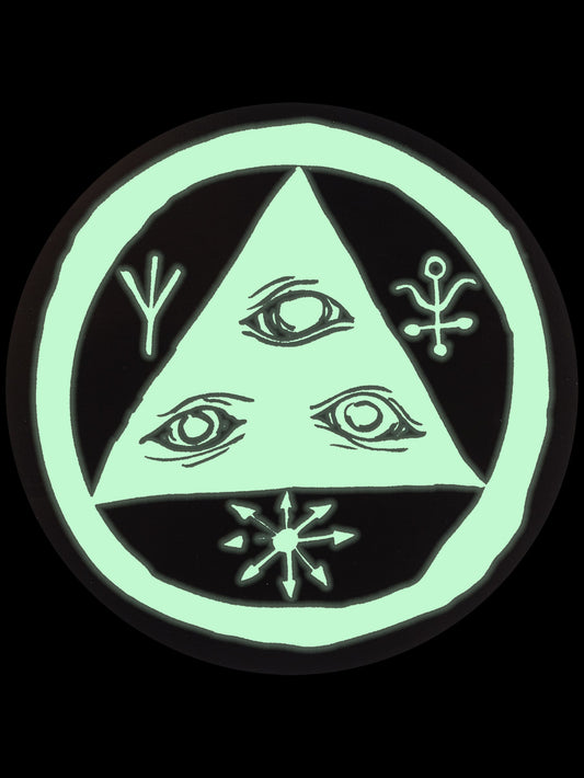 ウェルカム タリスマン ステッカー - ブラック/暗闇で光る 3 インチ