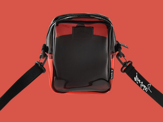 BUMBAG KEVIN BRADLEY COMPACT SHOULDER BAG - สีดำ/แดง