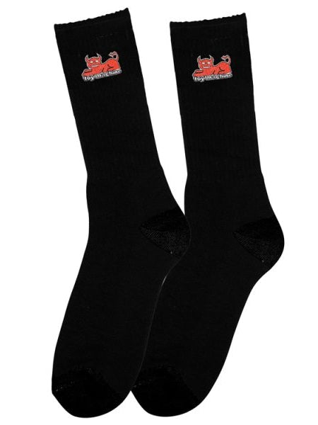 TOY MACHINE ถุงเท้าแมวปีศาจ - สีดำ