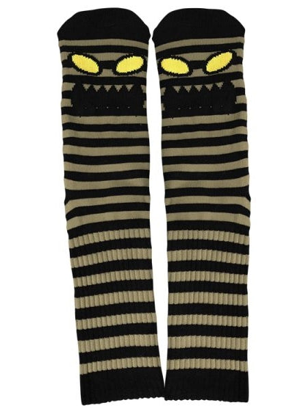 TOY MACHINE Monster Face Mini Stripes Socks - Blue Multi / Khaki