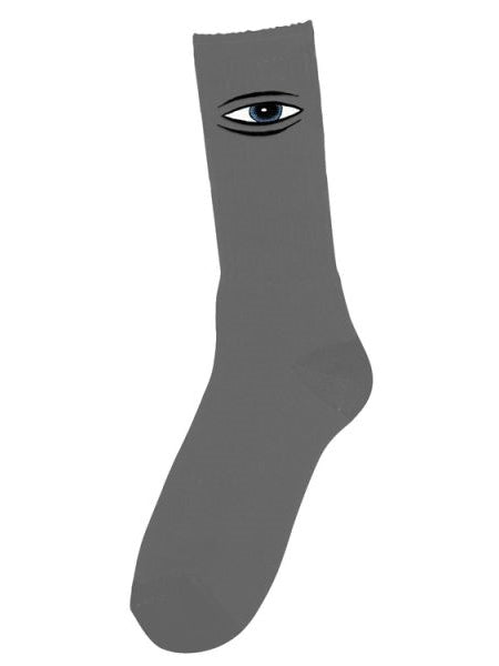 TOY MACHINE Sect Eye Embroidered Socks - Grey / Ocean