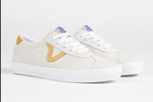 VANS Skate Sport Shoes - Athletic White/Gold ~ 8US/10US