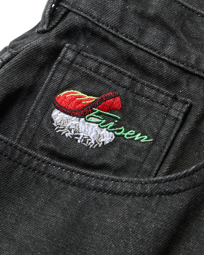 EVISEN Sushi Denim Shorts - Light Black