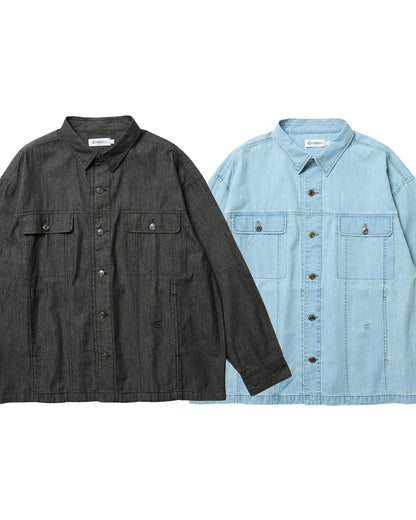 EVISEN 2nd Chambray Denim Shirt - Black