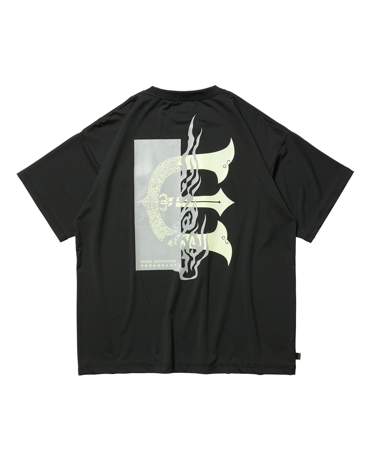 EVISEN Fire Rectangle Logo Pocket Tech Tee - Black