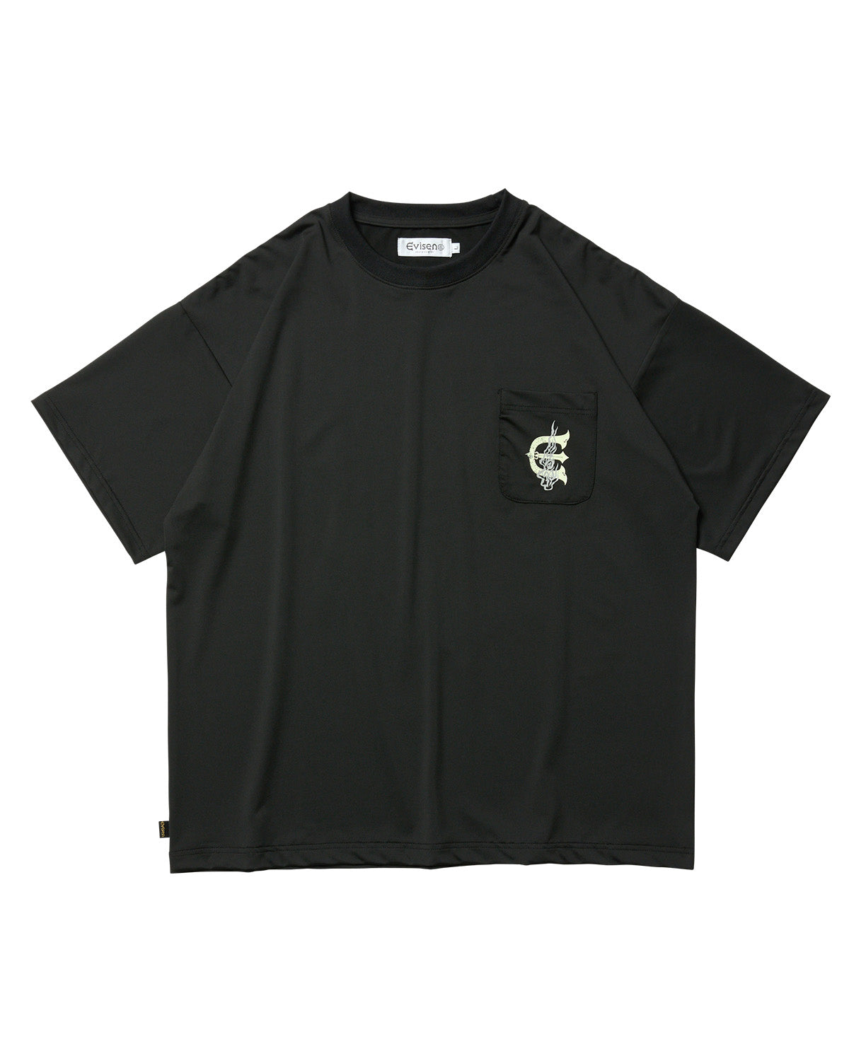 EVISEN Fire Rectangle Logo Pocket Tech Tee - Black