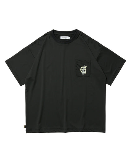 EVISEN Fire Rectangle Logo Pocket Tech Tee - Black