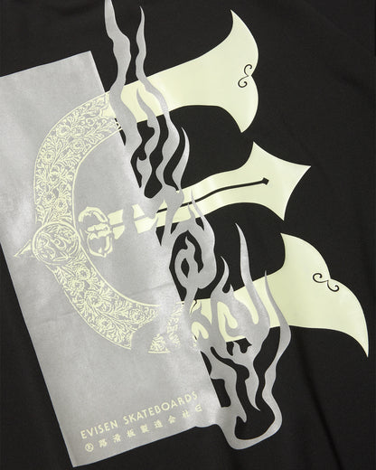 EVISEN Fire Rectangle Logo Pocket Tech Tee - Black