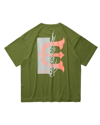 EVISEN Fire Rectangle Logo Pocket Tech Tee - Forest