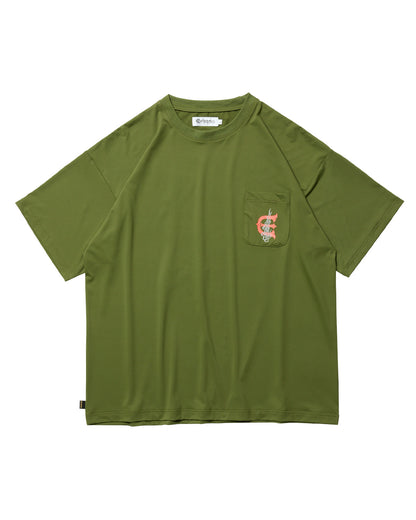 EVISEN Fire Rectangle Logo Pocket Tech Tee - Forest