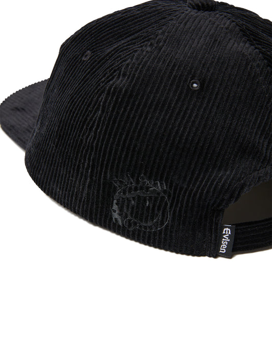 EVISEN Cord One-Up 6 Panel Cap - Black