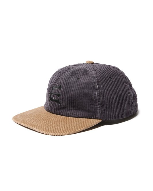 EVISEN Cord One-Up 6 Panel Cap - Charcoal/Beige