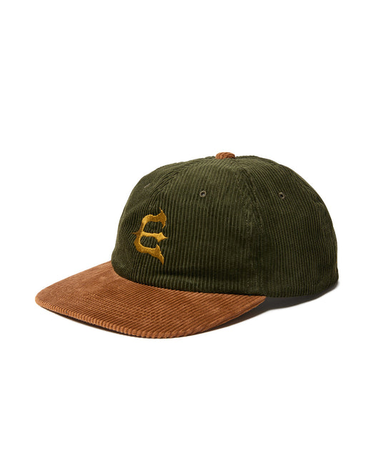 EVISEN Cord One-Up 6 Panel Cap - Olive/Brown