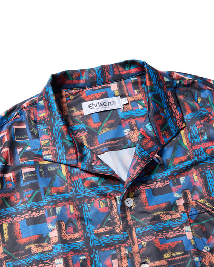 EVISEN Julien Open Shirt - Blue/Orange