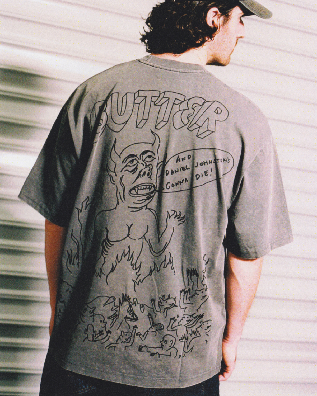 BUTTER GOODS | DANIEL JOHNSTON Satan Tee - Black Acid Wash
