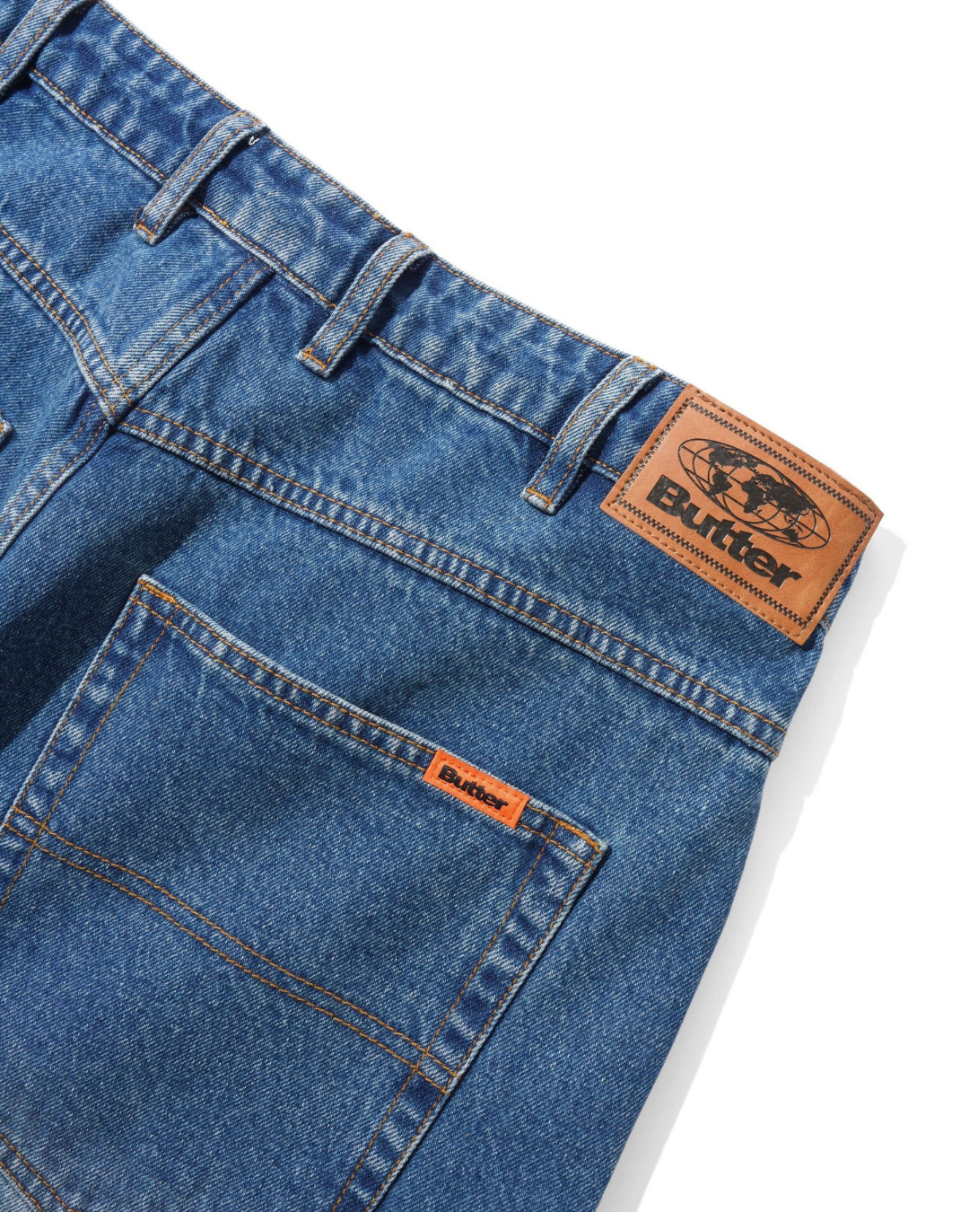 BUTTER GOODS Baggy Denim Shorts - Distressed Indigo