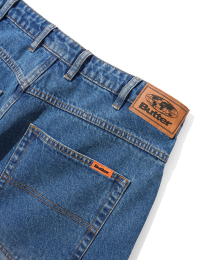 BUTTER GOODS Baggy Denim Shorts - Distressed Indigo