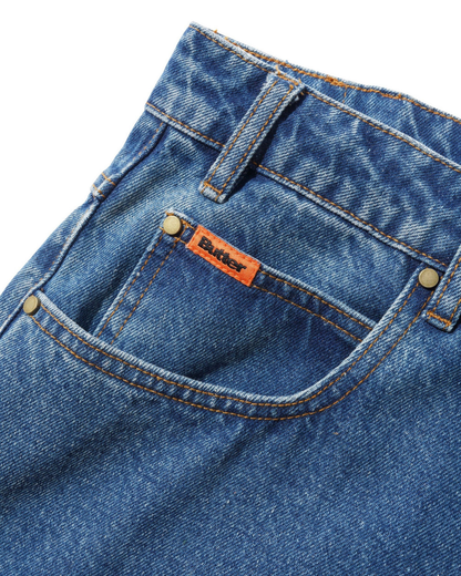 BUTTER GOODS Baggy Denim Shorts - Distressed Indigo
