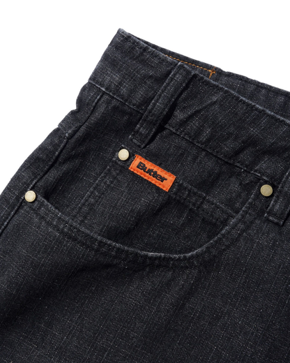 BUTTER GOODS Baggy Denim Shorts - Slub Black