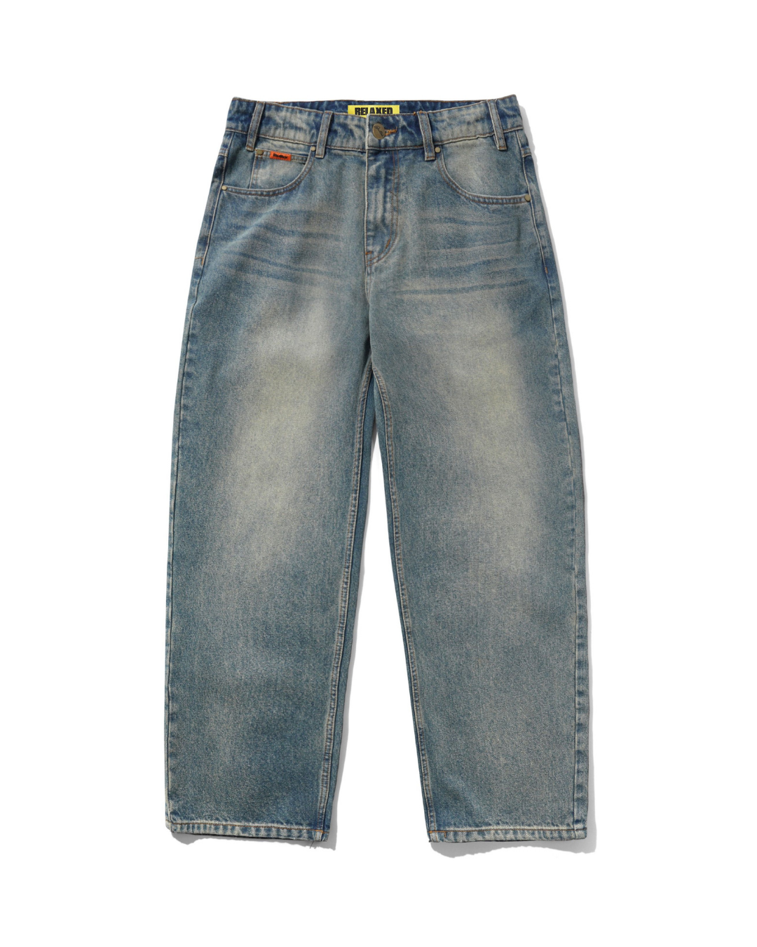 BUTTER GOODS Relaxed Denim Jeans - Distressed Mid Blue