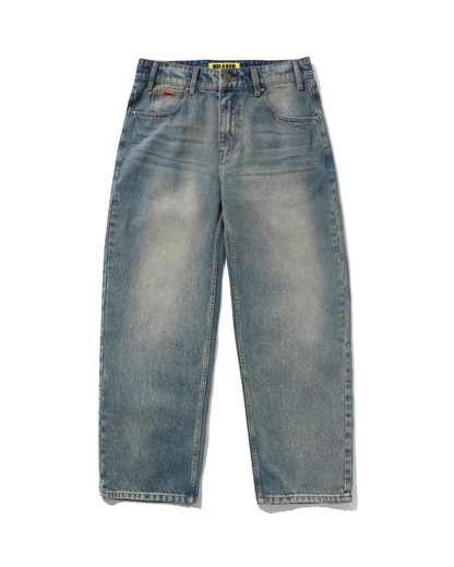 BUTTER GOODS Relaxed Denim Jeans - Distressed Mid Blue