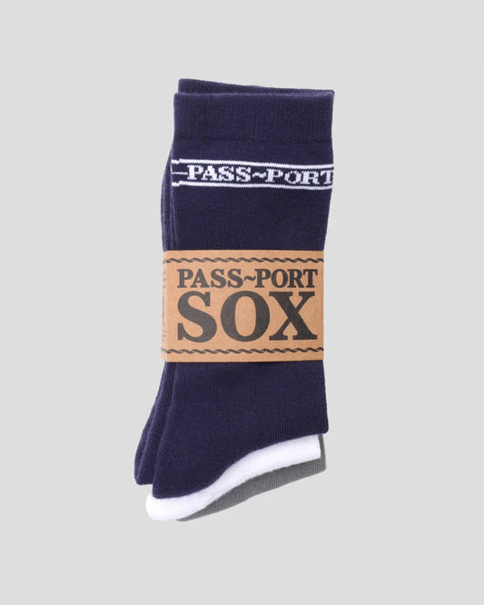 PASSPORT Hi Sox Set 3 pairs -Navy/White/Grey