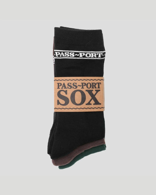 PASSPORT Hi Sox Set 3 pairs - Black/Brown/Forest Green