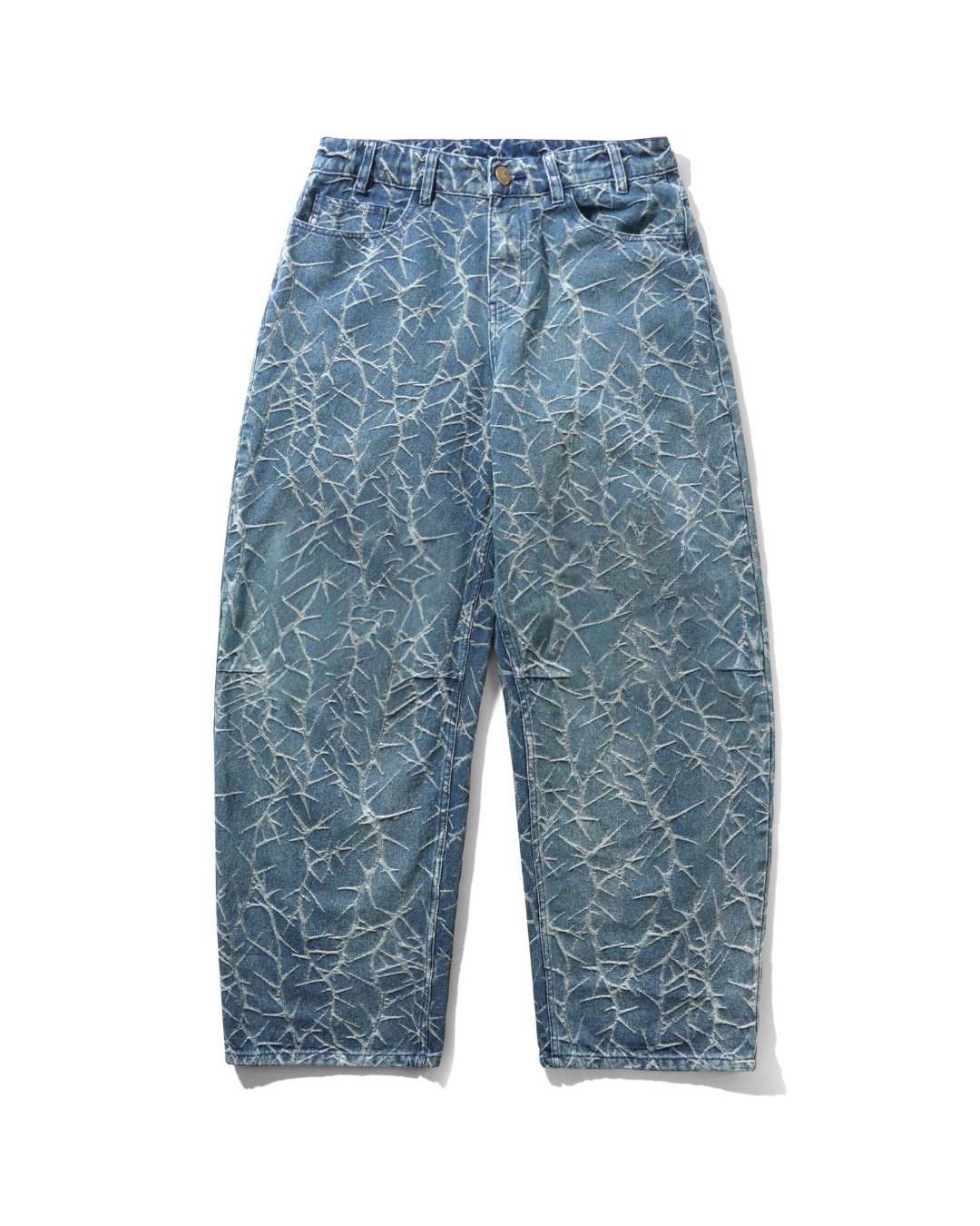 BUTTER GOODS Thorn Camo Wide Cut Denim Jeans - Washed Indigo