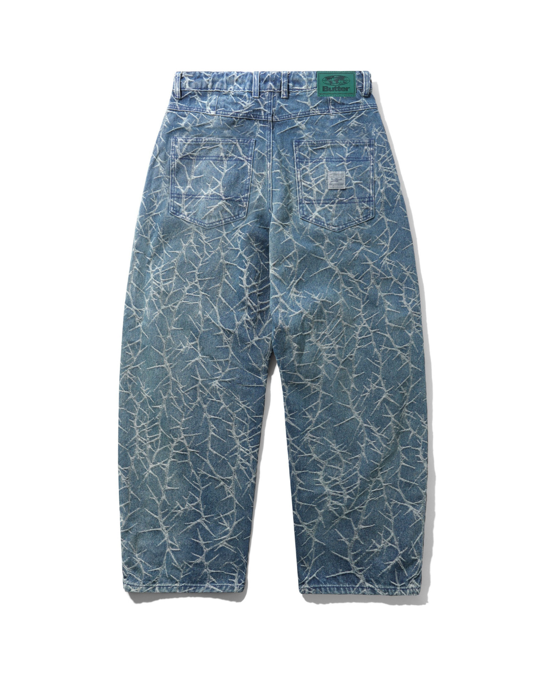 BUTTER GOODS Thorn Camo Wide Cut Denim Jeans - Washed Indigo