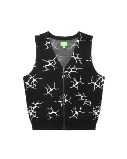 HUF Cracked Zip Knit Wool Vest - Black