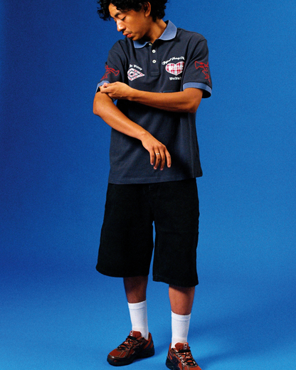BUTTER GOODS | UMBRO Victory Polo - Navy/Slate