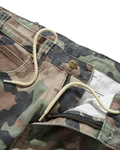 BUTTER GOODS Weathergear Denim Shorts - Woodland Camo