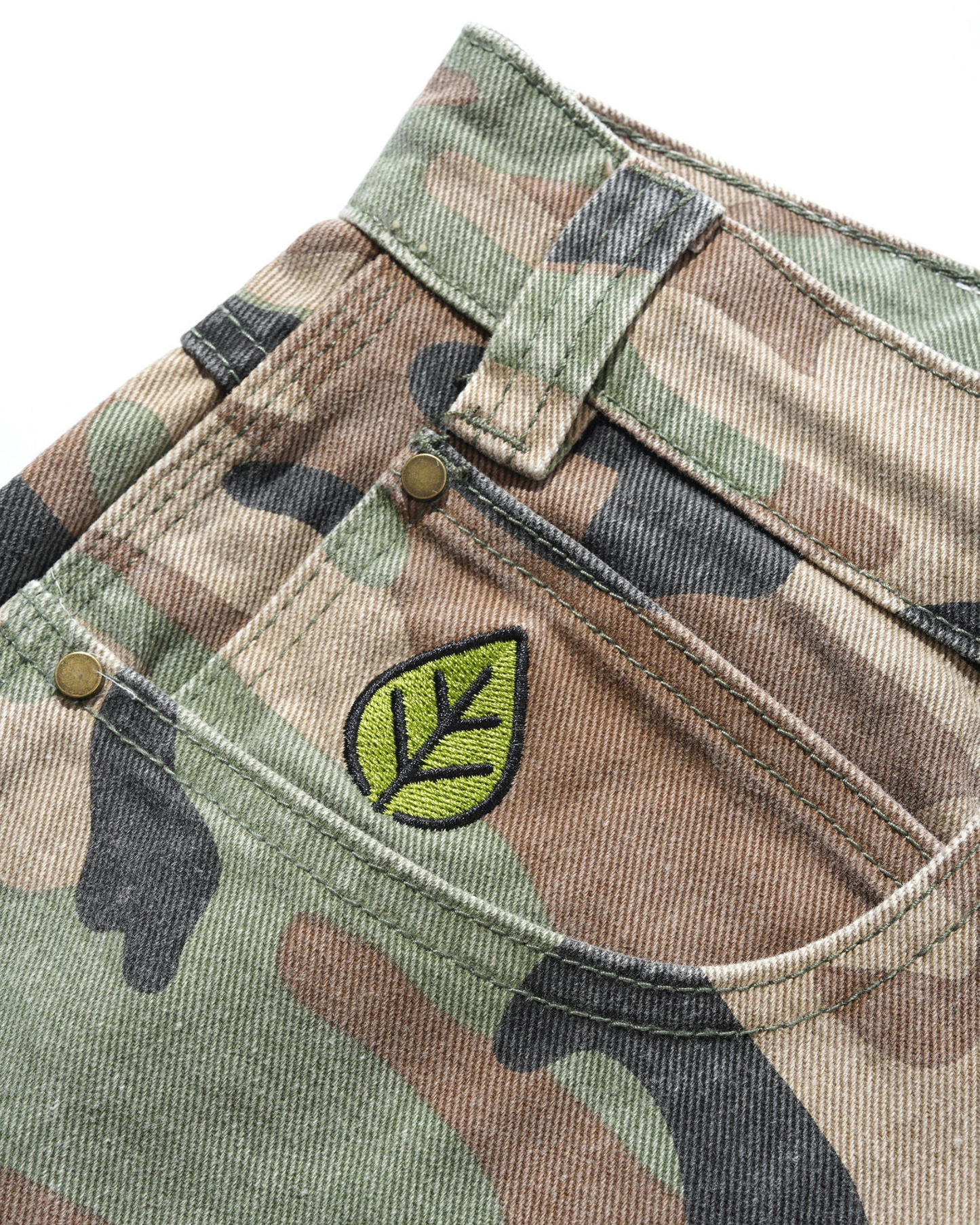 BUTTER GOODS Weathergear Denim Shorts - Woodland Camo