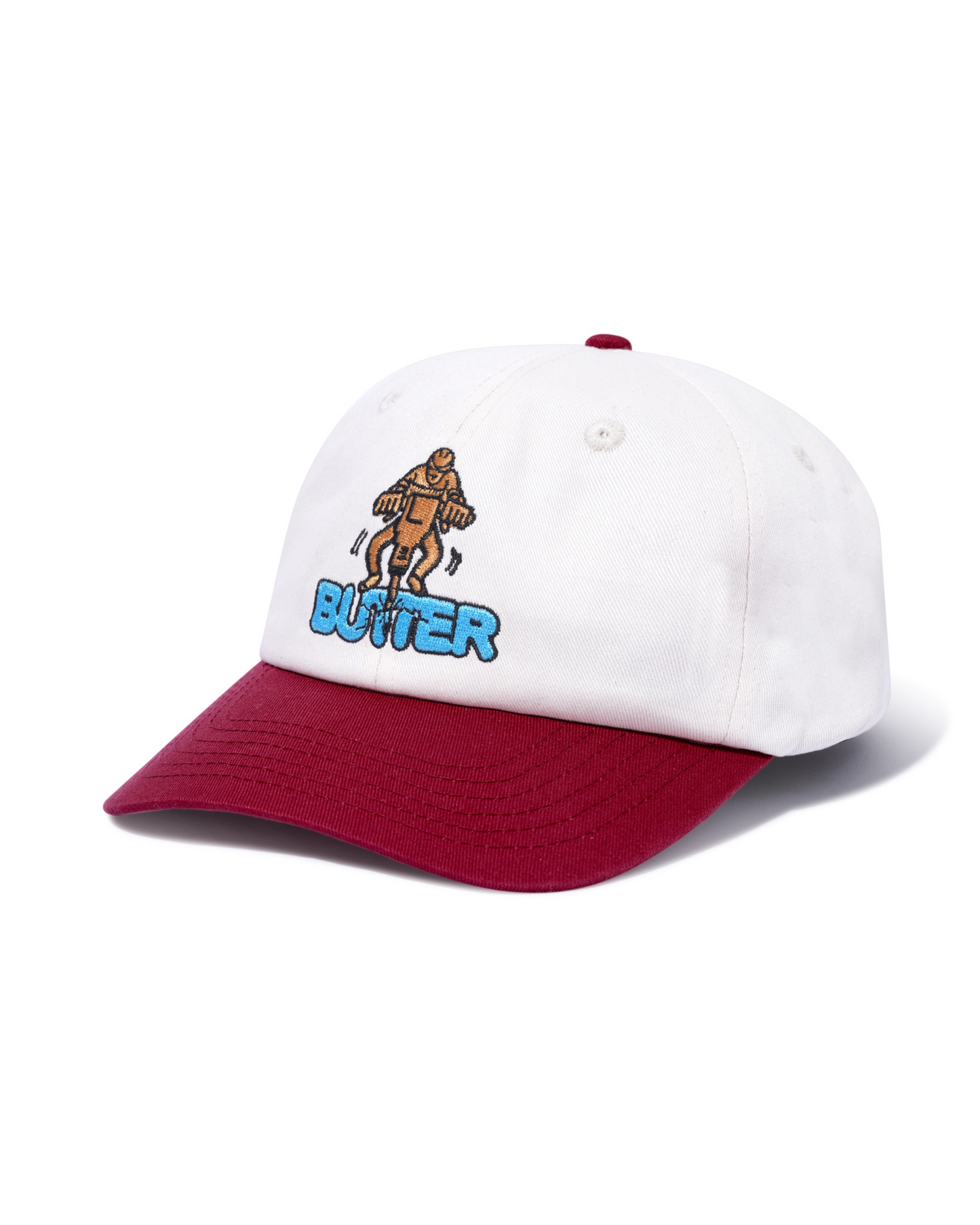 BUTTER GOODS Jack Hammer 6 Panel Cap - Natural Maroon