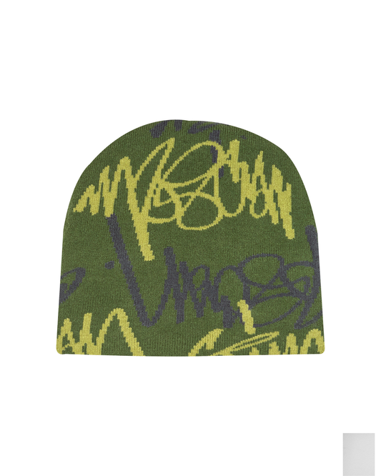 TIMESCAN Script Camo Reversible Beanie