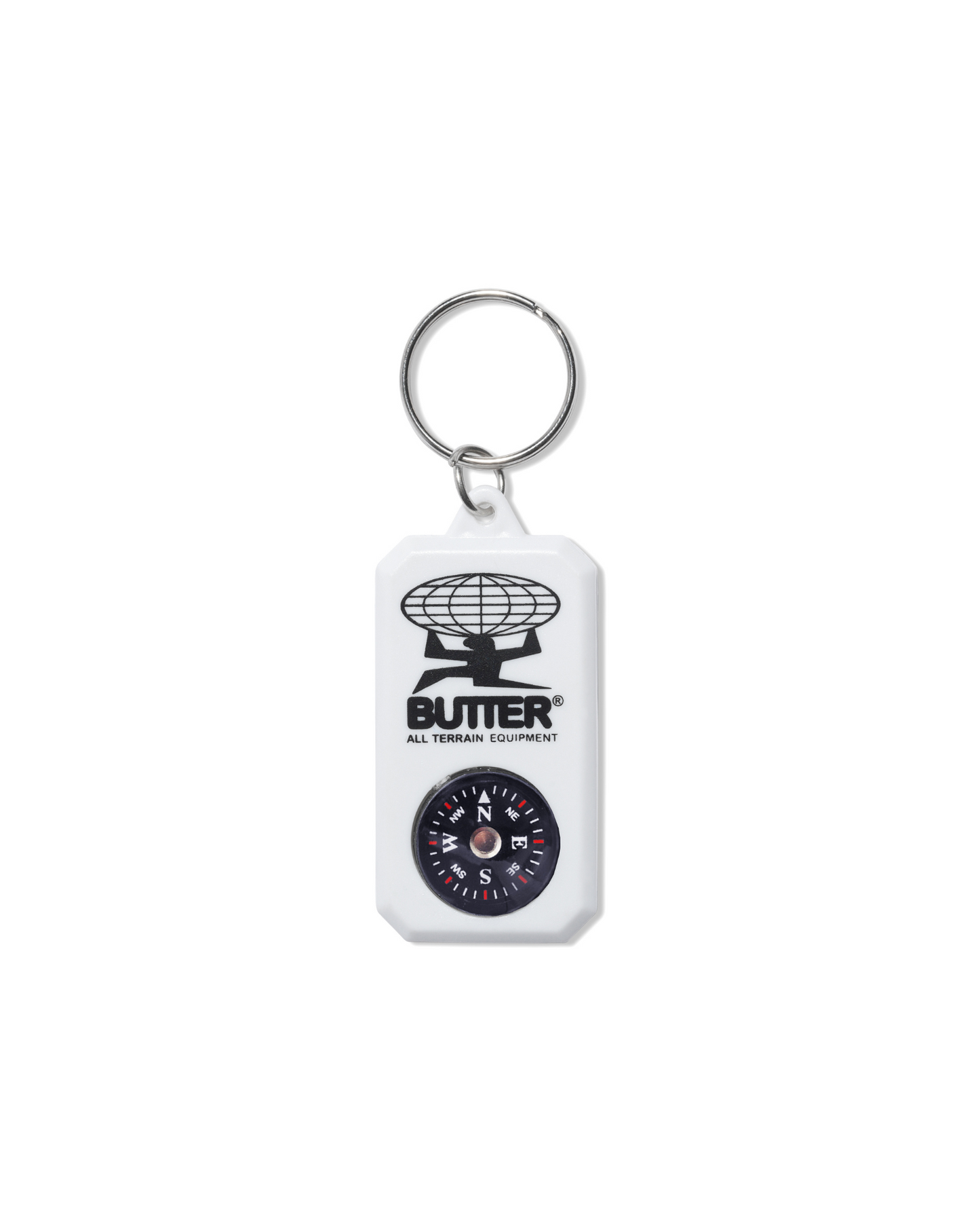 BUTTER GOODS Terrain Compass Keychain - White