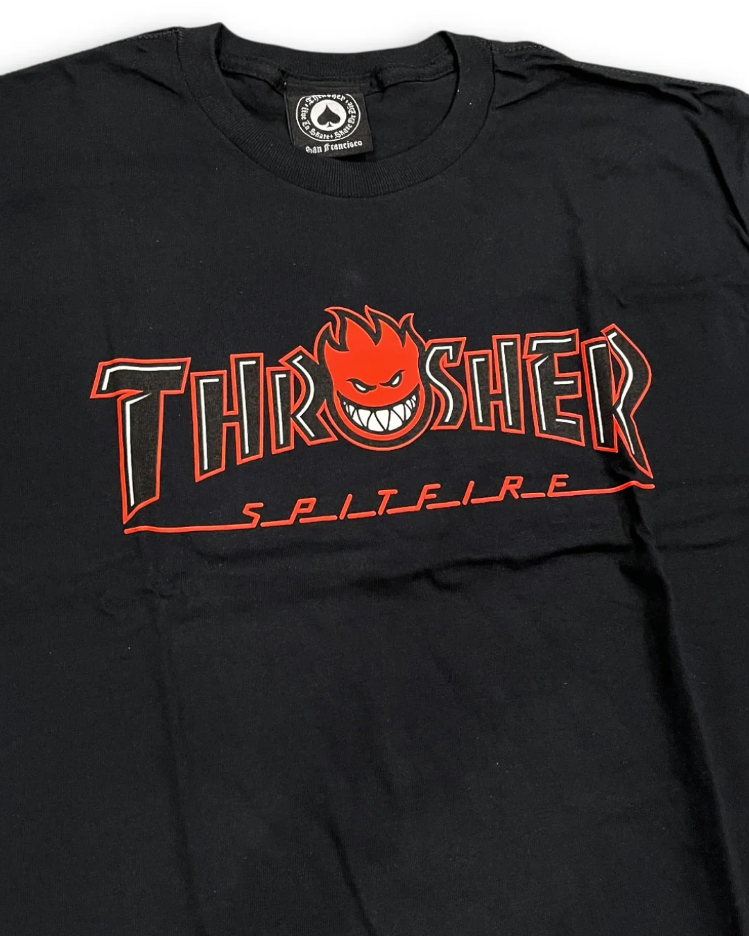 THRASHER x Spitfire Big Head Outline Tee - Black