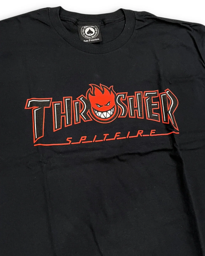 THRASHER x Spitfire Big Head Outline Tee - Black