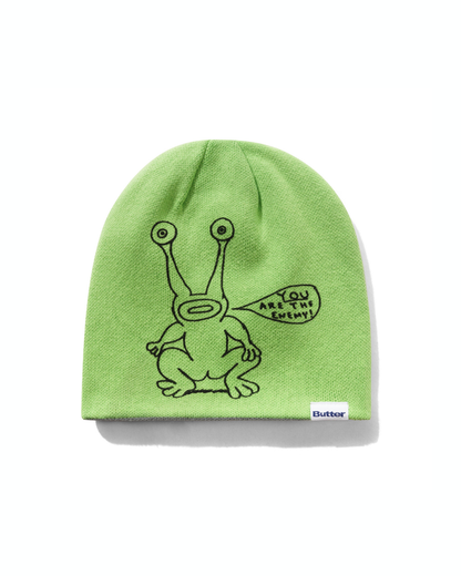 BUTTER GOODS | DANIEL JOHNSTON Frog Reversible Beanie - Lime/Grey