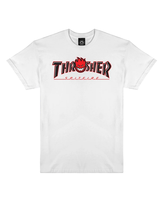 THRASHER x Spitfire Big Head Outline Tee - White