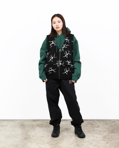 HUF Cracked Zip Knit Wool Vest - Black