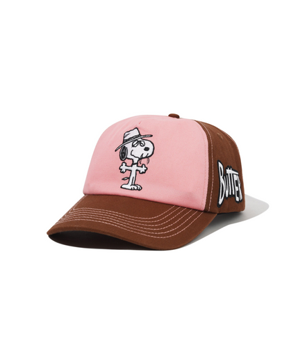 BUTTER GOODS | PEANUTS Spike 5 Panel Cap - Brown / Light Pink