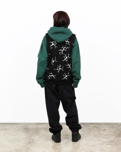 HUF Cracked Zip Knit Wool Vest - Black