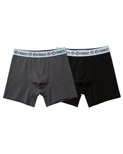 EVISEN Modern Cotton Stretch Briefs (2Pcs) - Black & Charcoal