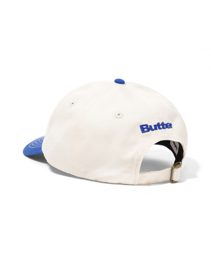 BUTTER GOODS | Blue Note Finest Logo 6 Panel Cap - Natural / Royal Blue