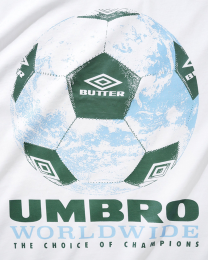 BUTTER GOODS | UMBRO World Game Tee - White