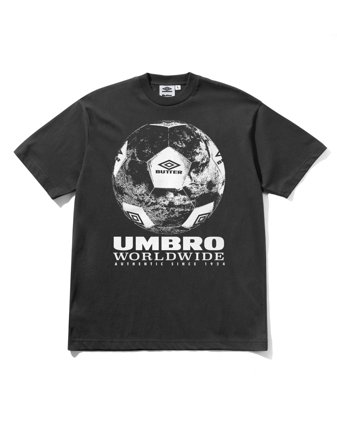 BUTTER GOODS | UMBRO World Game Tee - Washed Black