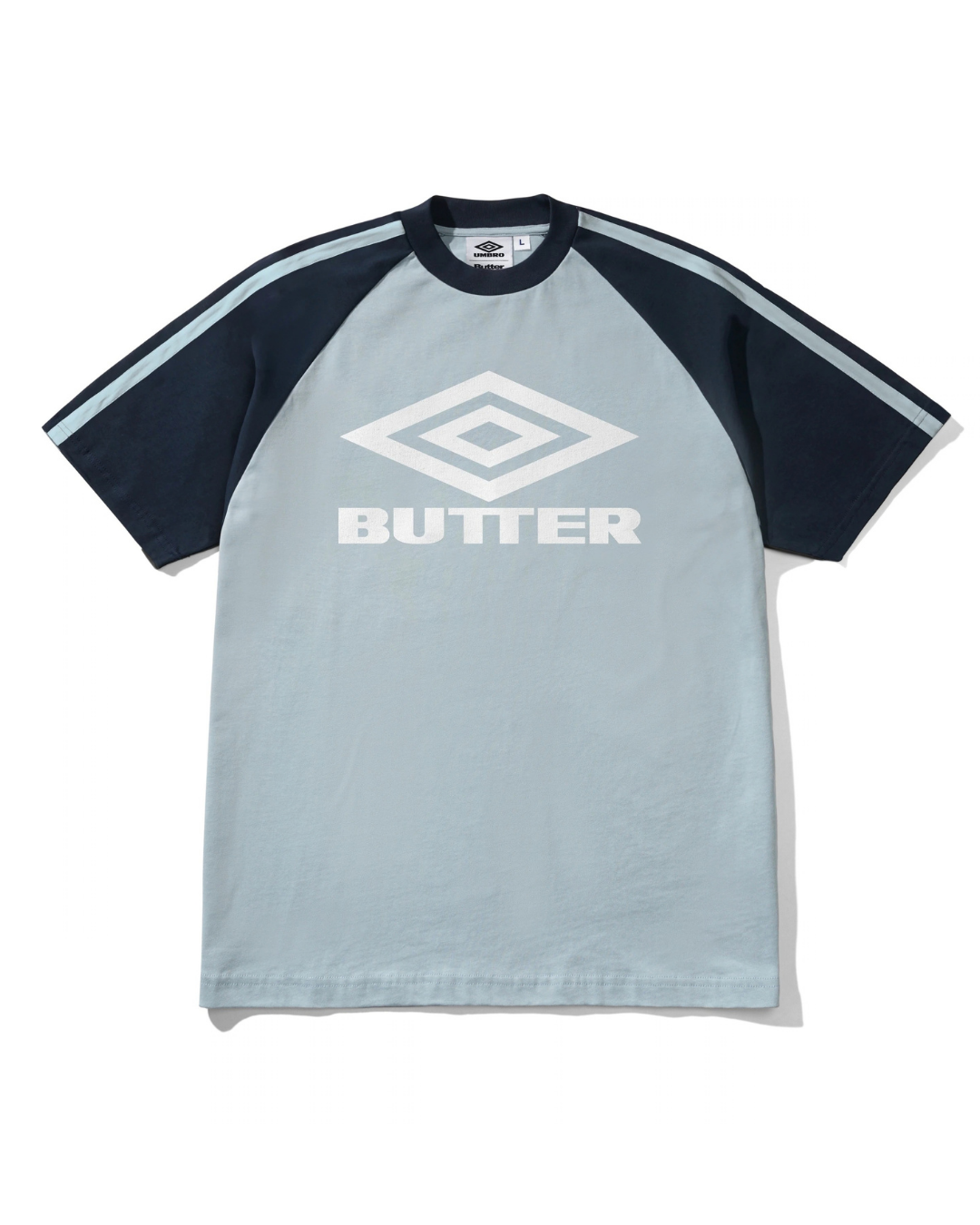 BUTTER GOODS | UMBRO Diamond Logo Raglan Tee - Slate/Navy