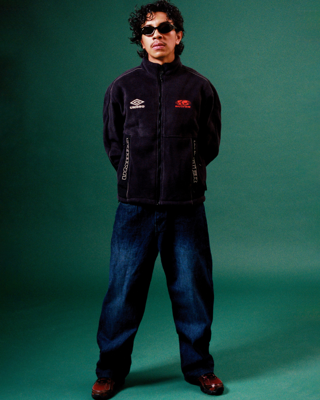 BUTTER GOODS | UMBRO Polartec Zip-Thru Jacket - Black