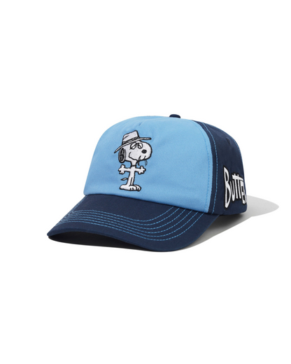 BUTTER GOODS | PEANUTS Spike 5 Panel Cap - Navy / Light Blue